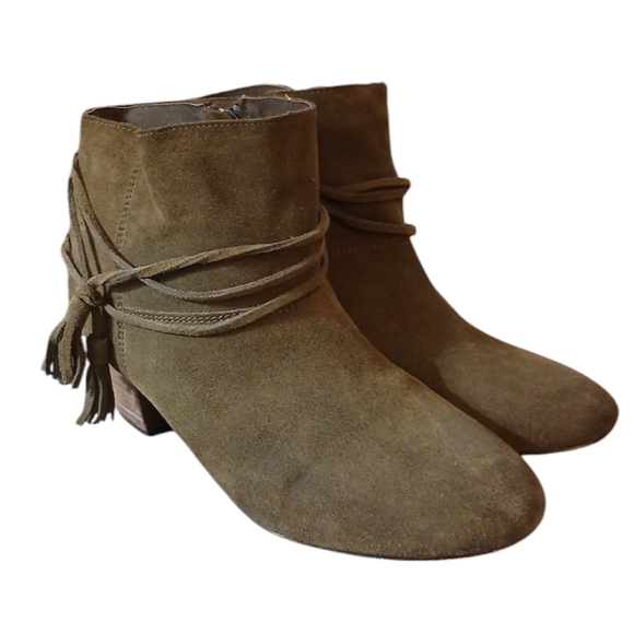 Chelsea Crew Genuine Suede Khaki/Olive Ankle Boots Women's Booties Size 10 - Picture 12 of 12